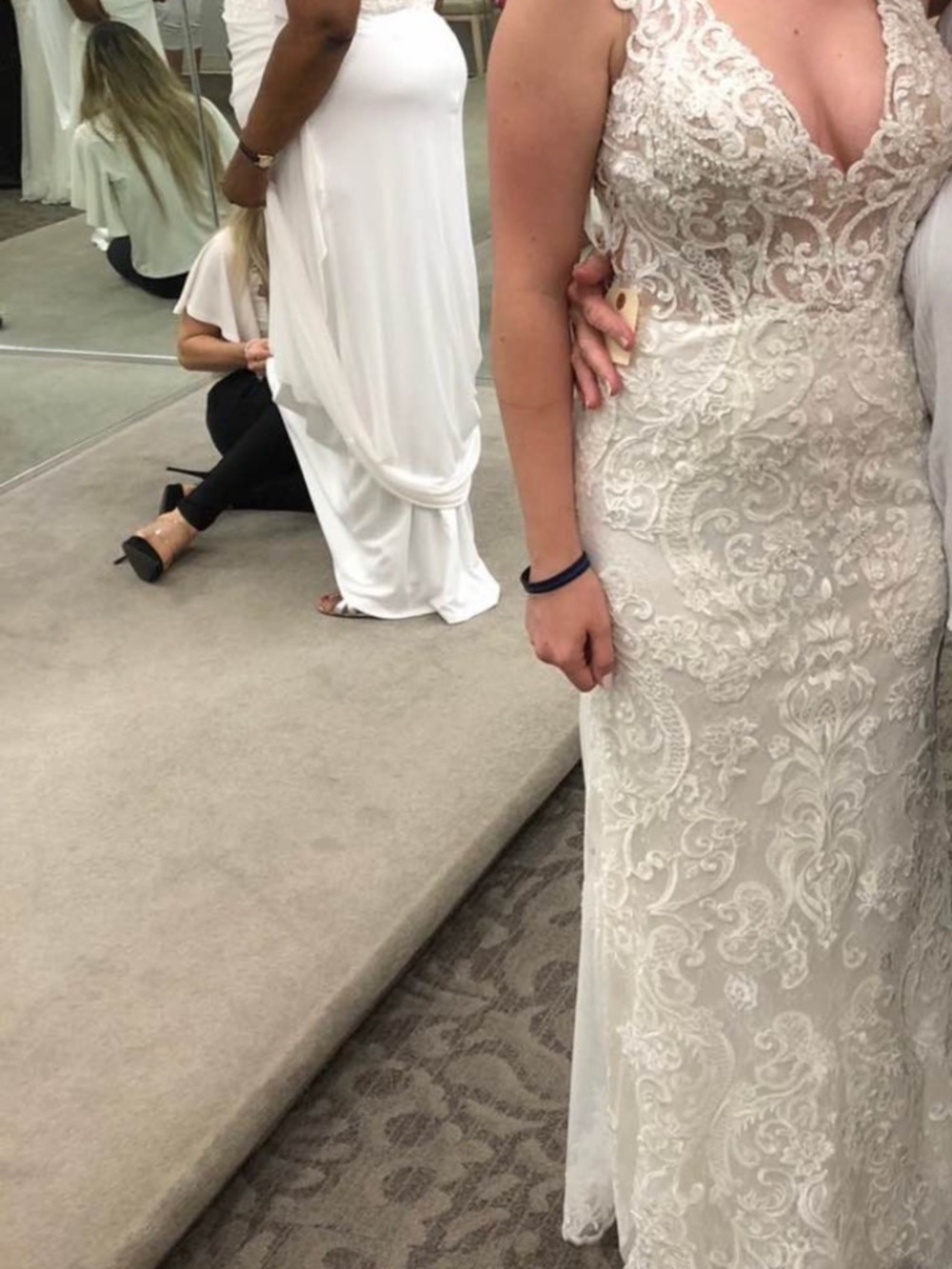 Lace Beaded Ivory Bridal Gown And Veil